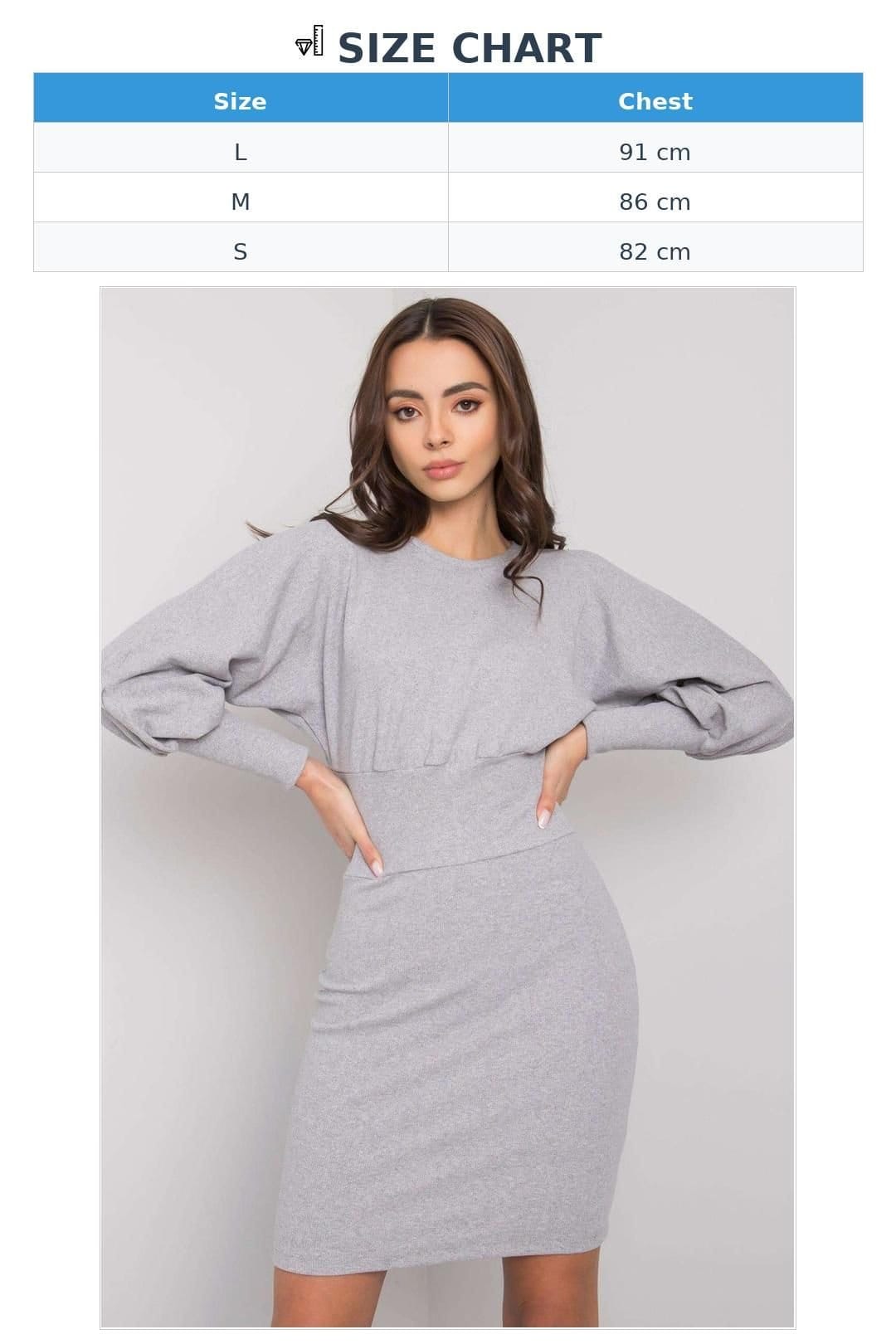 Love Lace Love Lace Women's Fitted Long Sleeve Day Dress in Grey - 4
