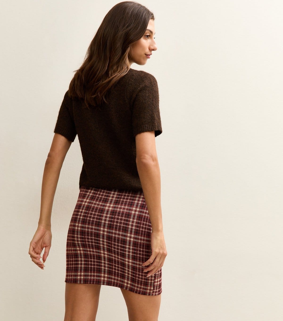 New Look Women's Tall Red Check Tube Mini Skirt New Look - 4