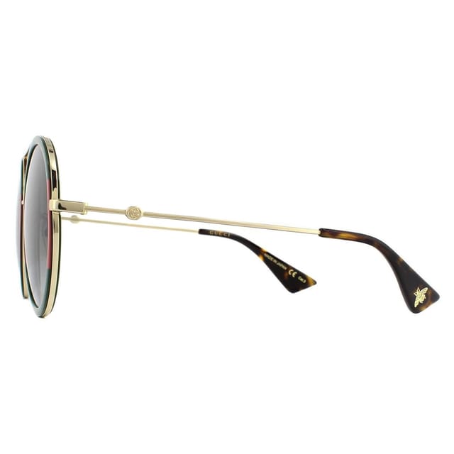 Gucci Gucci Women's Round Gold Green & Red Green Gradient Sunglasses - 3