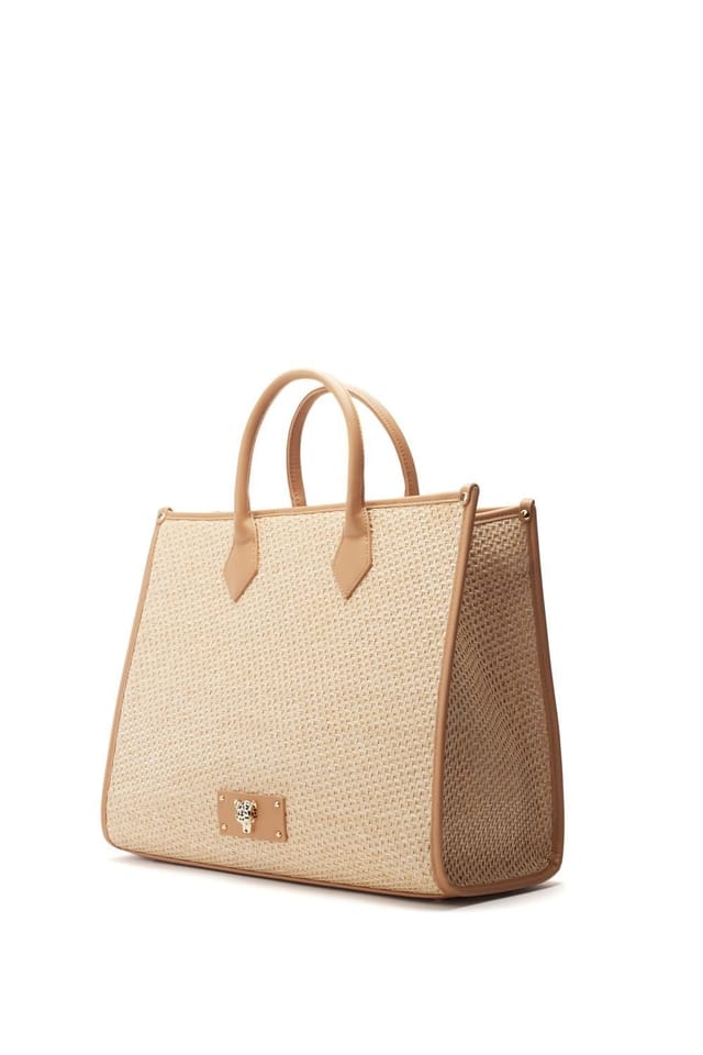 Moda in Pelle Moda In Pelle Women's 'Slyvie Bag' Raffia Shoulder Bag in Natural - 2