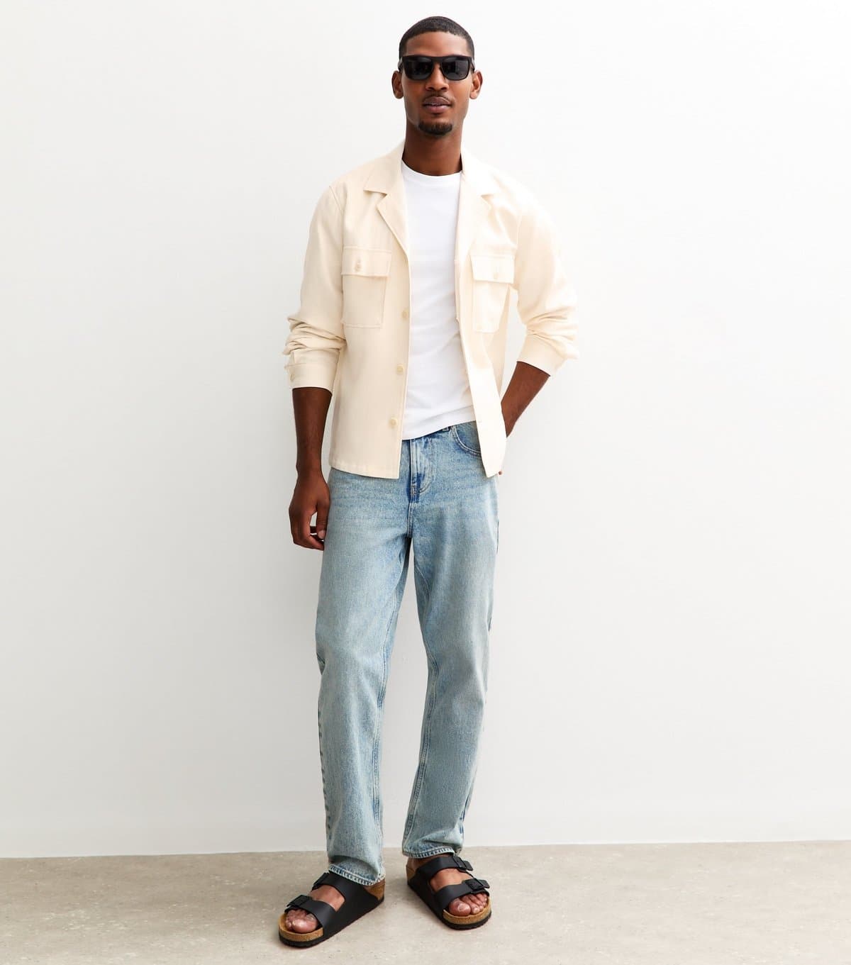 jack & jones Men's White Regular Overshirt Blazer Jack & Jones New Look