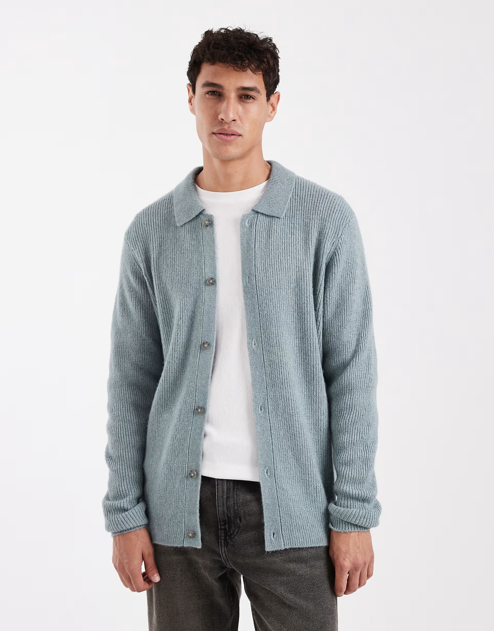 ASOS ASOS Levi's Grey Knitted Button Down Polo Cardigan
