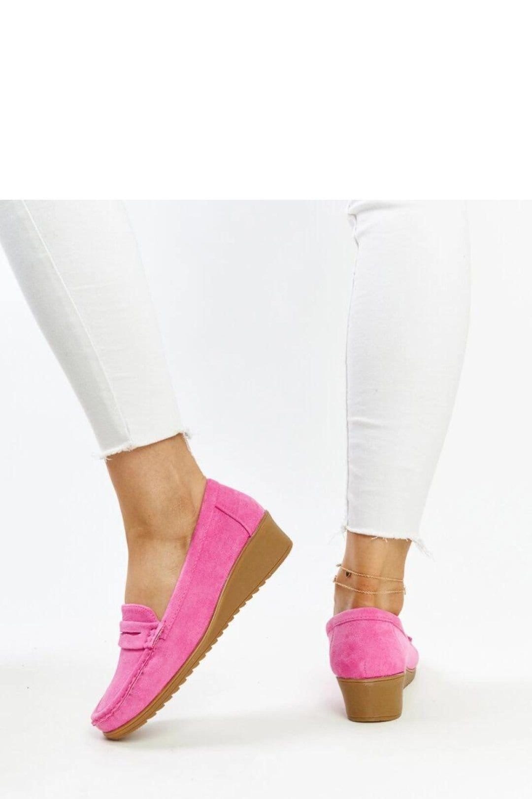 Love Lace Love Lace Women's Mocassin Suede Wedge Loafers Almond Toe Rubber Sole Slip On in Pink - 4