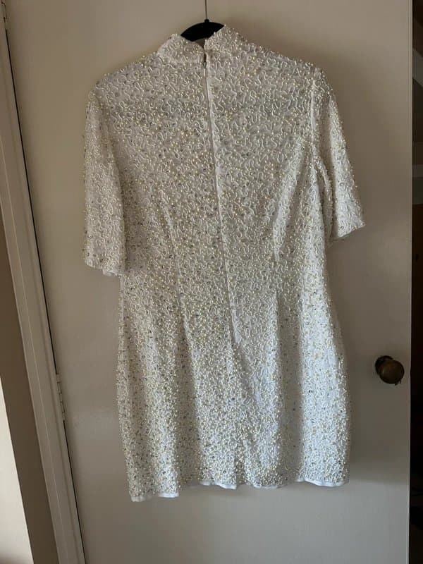 ASOS ASOS White Beaded Mini Dress