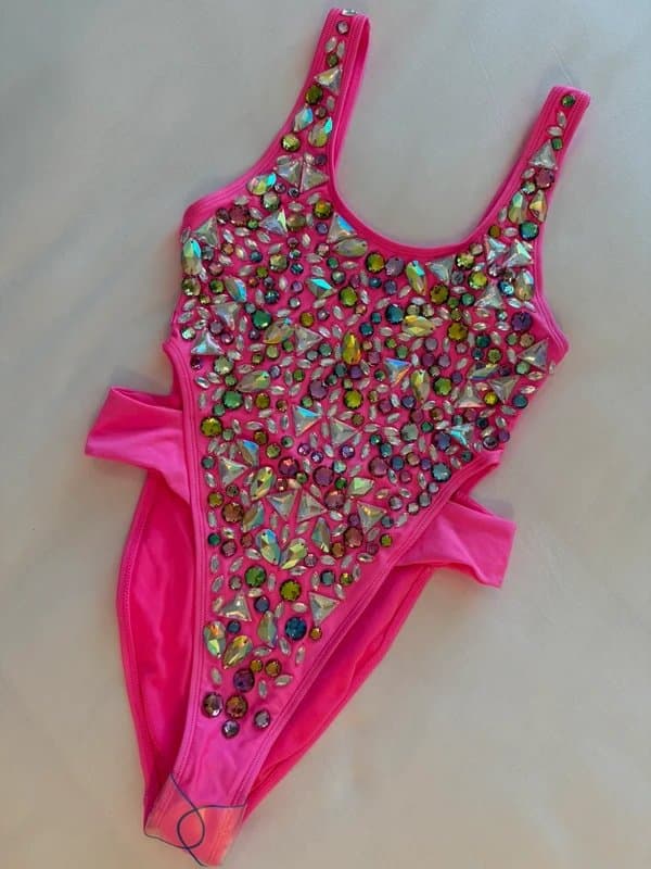 ASOS Pink Embellished Swimsuit