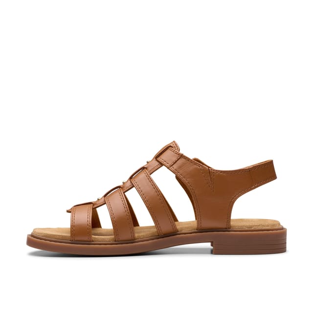 Clarks Clarks Women's Trivanni Lux Tan Leather Flat Sandals in Brown - 2