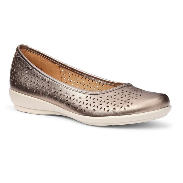 Hotter Hotter Women's Wide Fit 'Livvy II' Ballet Pumps in Rose Gold - 2