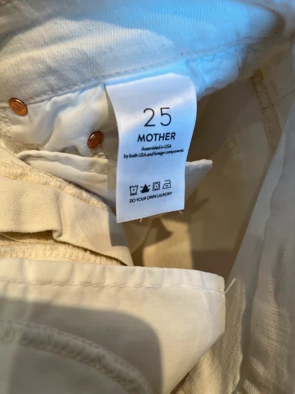 Mother Mother White Slim Fit Denim Jeans