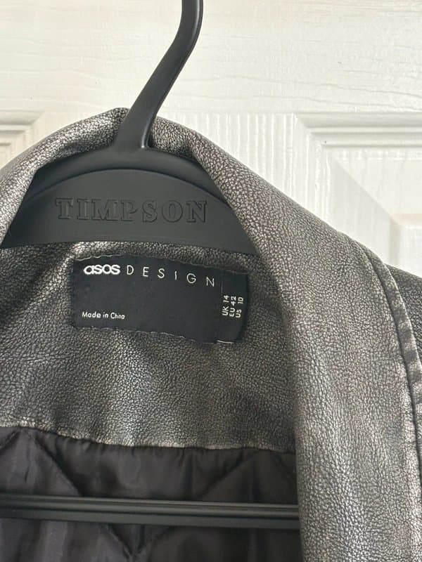 ASOS Design ASOS Grey Leather Jacket