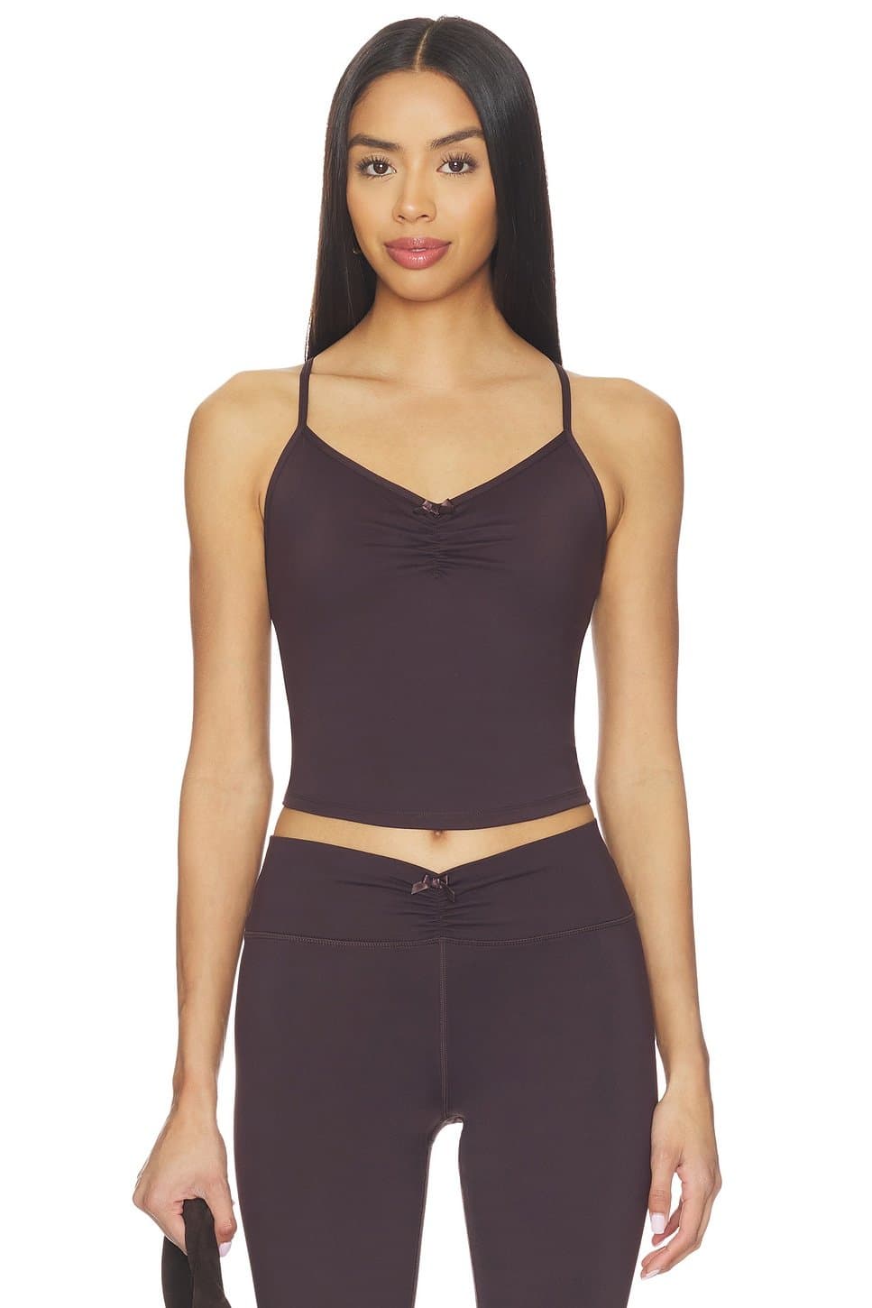 revolve Revolve Dark Brown Ruched Cami
