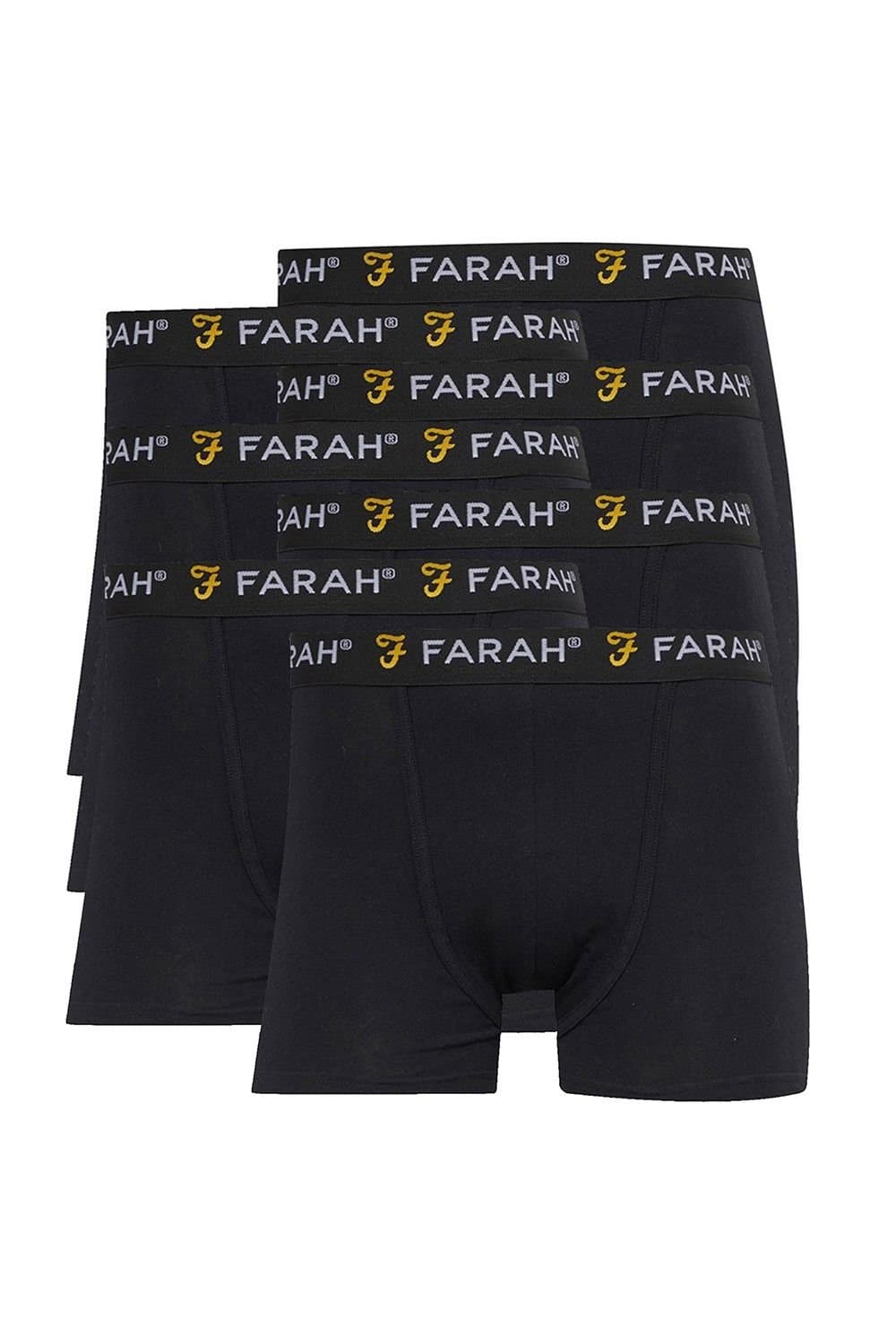 Farah FARAH Men's 7 Pack Cotton Breathable Boxers Underwear - Vuson Collection in Black
