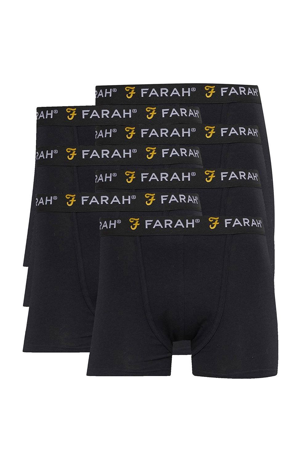 Farah FARAH Men's 7 Pack Cotton Breathable Boxers Underwear - Vuson Collection in Black - 2