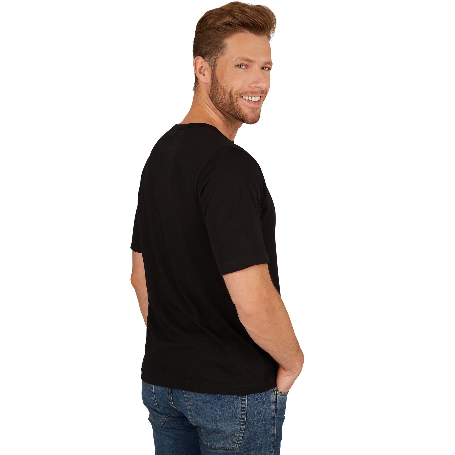 TECTAKE tectake Men's T-Shirt With Round Neck in Black - 2