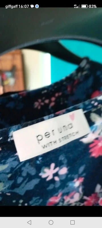 Per Una Ladies size 10 per una with stretch m&s blue pretty floral tunic long top