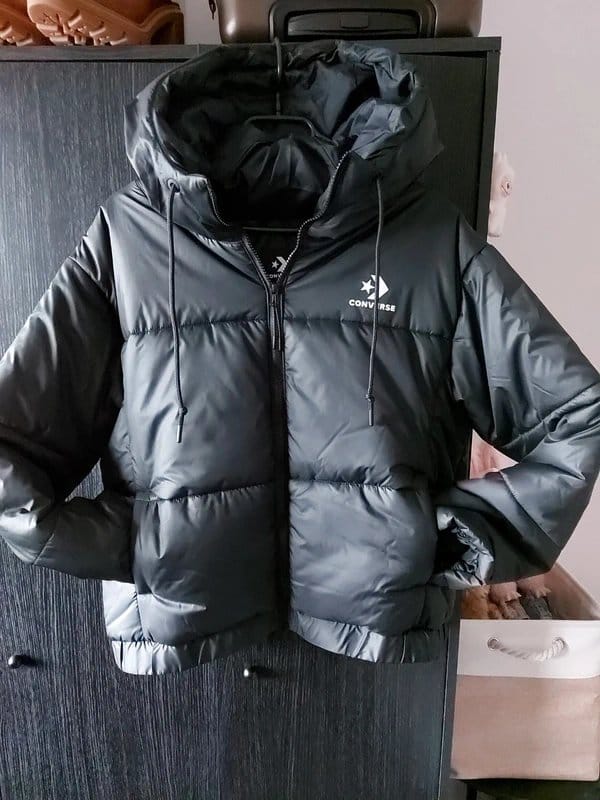 Converse Black Lightweight Puffer Jacket Size L/M