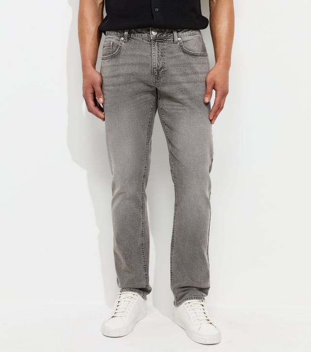 New Look Men's Light Grey Cotton Rich Slim Fit Jeans New Look - 3