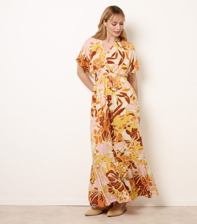 Blue Vanilla Women's Multicoloured Printed V-Neck Midi Dress Blue Vanilla New Look - 3