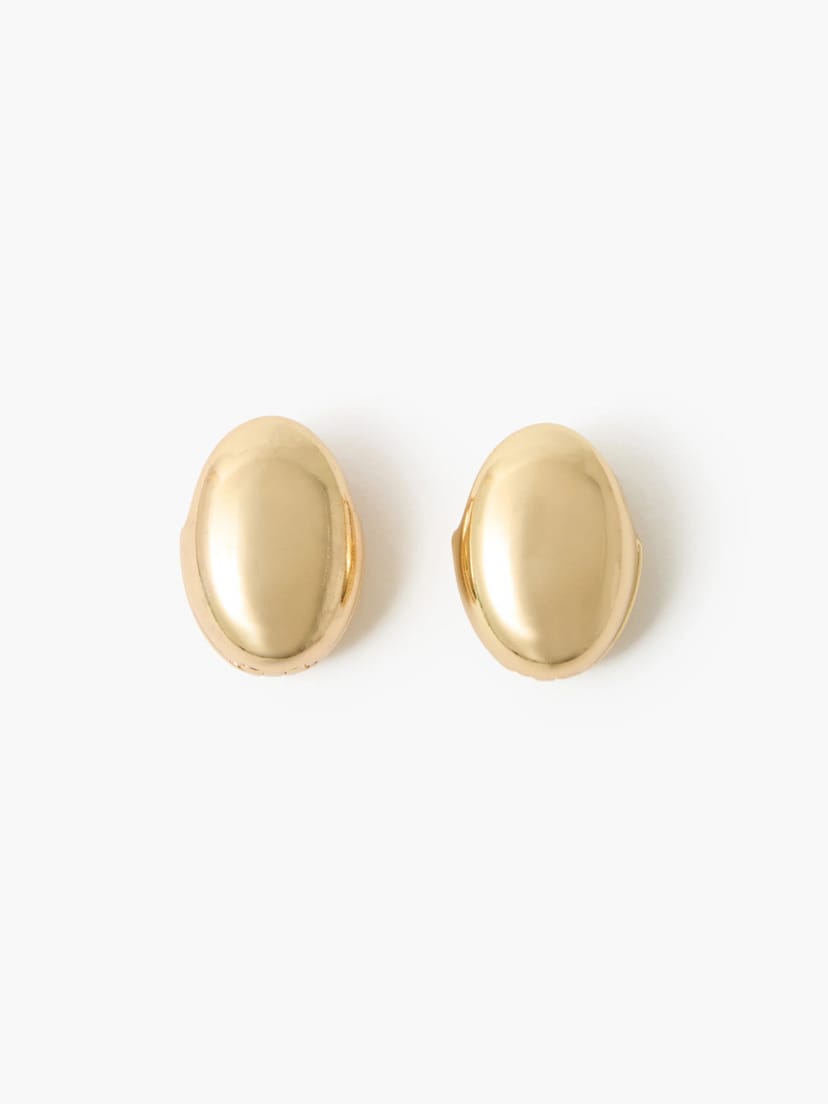 French Connection Double Sided Curved Dome Hoop Earrings Gold - 1