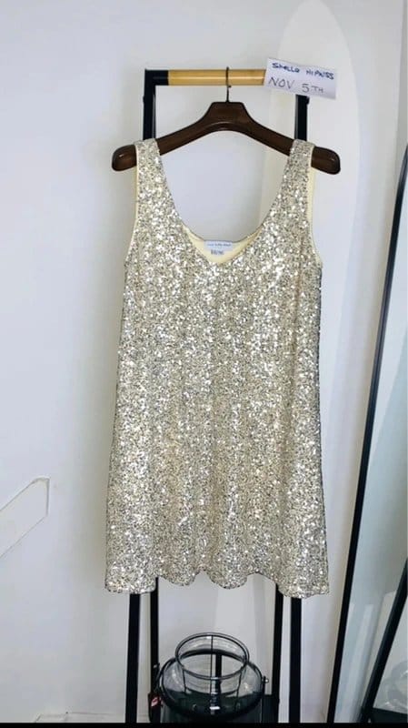 Never Fully Dressed Gold Sequin Mini Dress