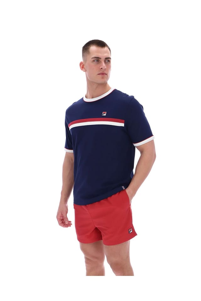 Debenhams Debenhams Men's Rosario Tee With Terry Stripes Fila Navy/ Gardenia/Garnet in Navy - 3