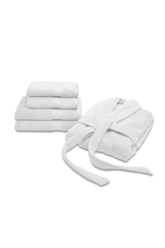 Christy CHRISTY Women's Supreme Robe & Supima® Cotton Robe & Towel Gift Set in White - 3