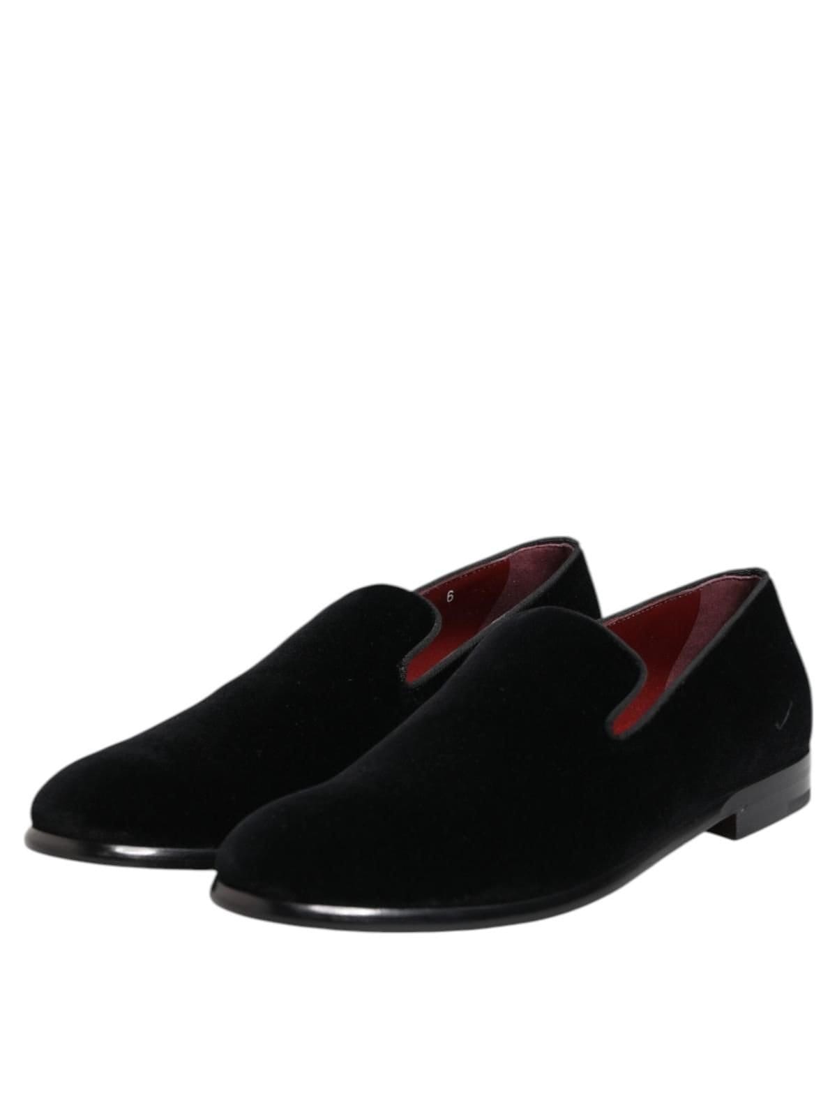 Dolce & Gabbana Dolce & Gabbana Men's Black Velvet Loafers Formal Dress Shoes - 4