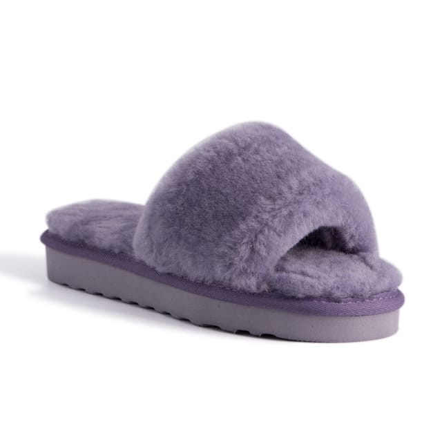 Aus Wooli Australia Aus Wooli Australia Women's Sheepskin Fluff Slide Slippers in Lilac - 3