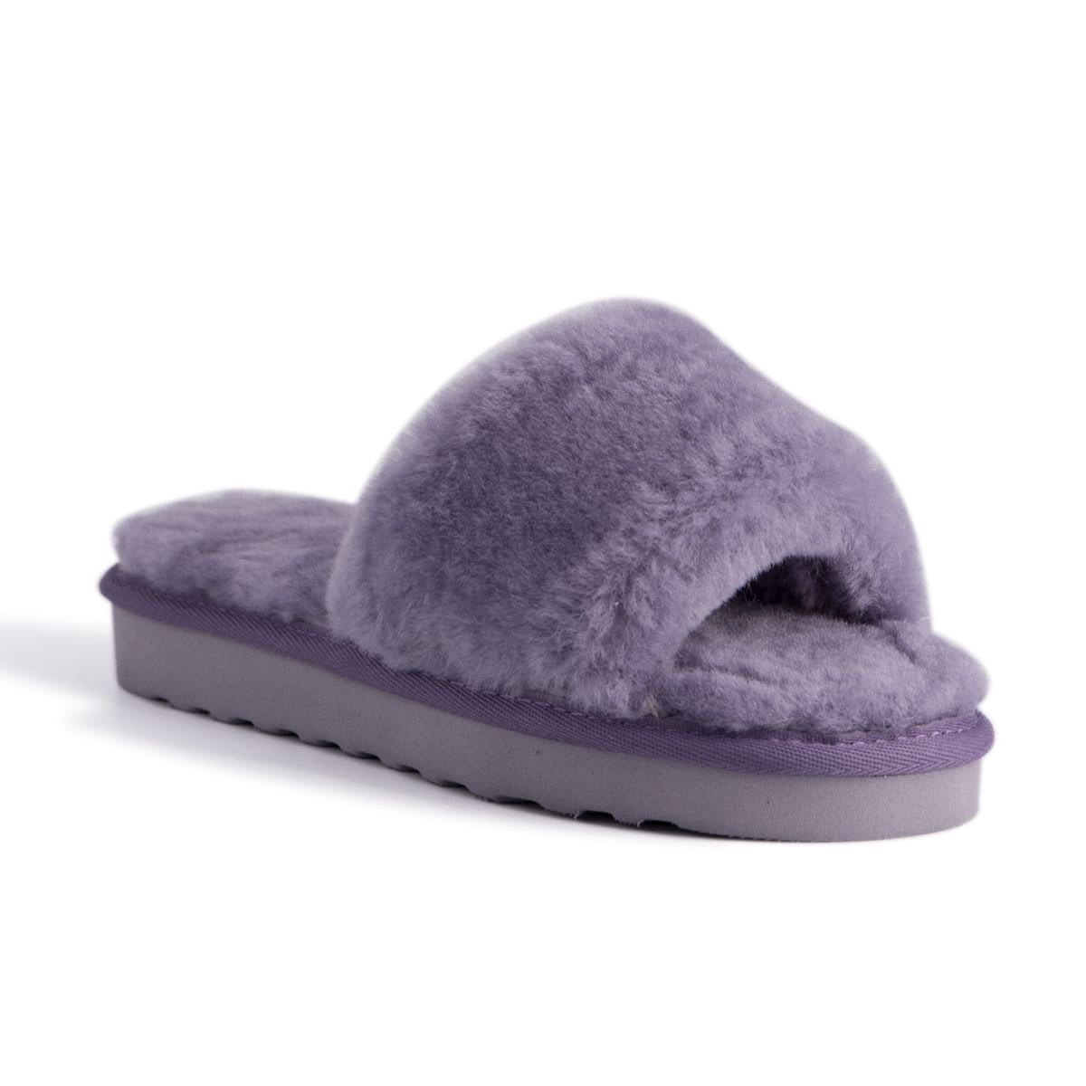 Aus Wooli Australia Aus Wooli Australia Women's Sheepskin Fluff Slide Slippers in Lilac - 4
