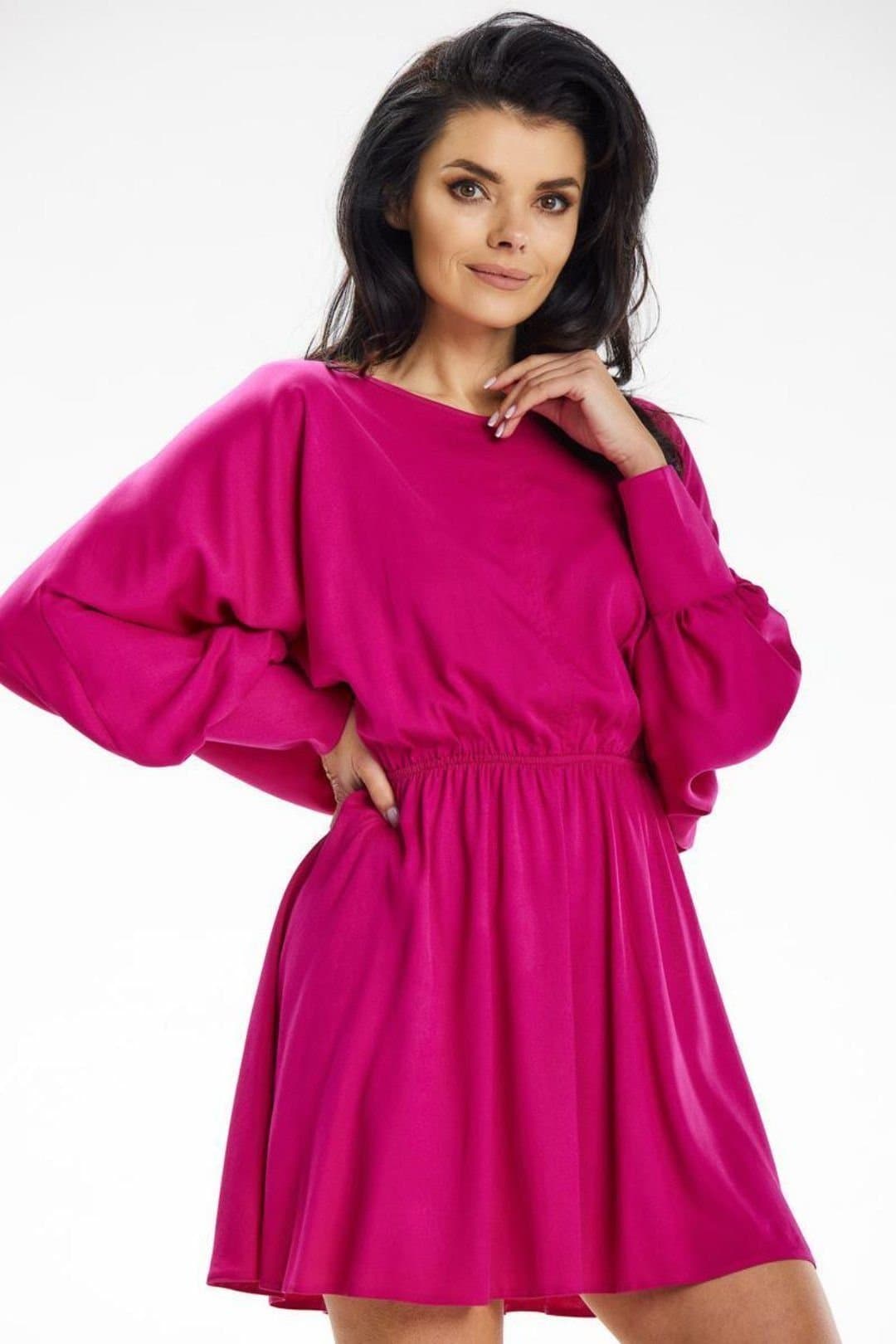 Love Lace Love Lace Women's Kimono Sleeve Mini Dress with Elastic Waist Style 195882 in Pink
