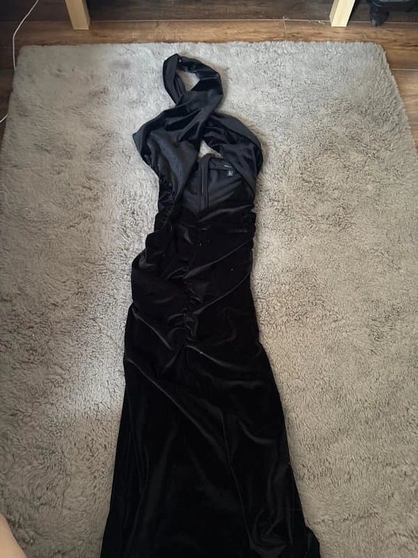 Bershka Velvet black bershka maxi dress