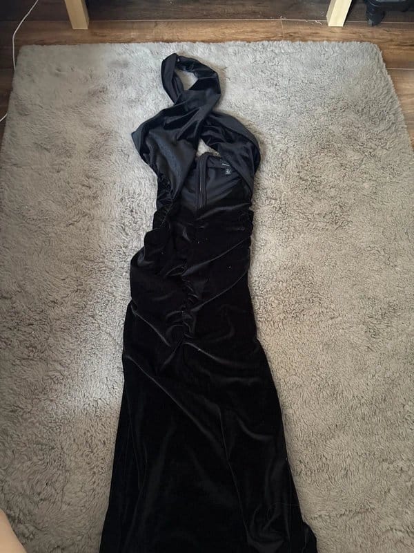 Bershka Velvet black bershka maxi dress - 1
