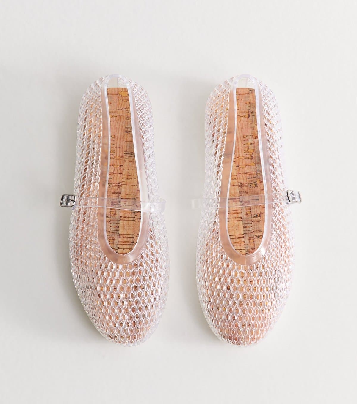 New Look Women's Clear Lattice Front Strap Jelly Shoes Vegan New Look