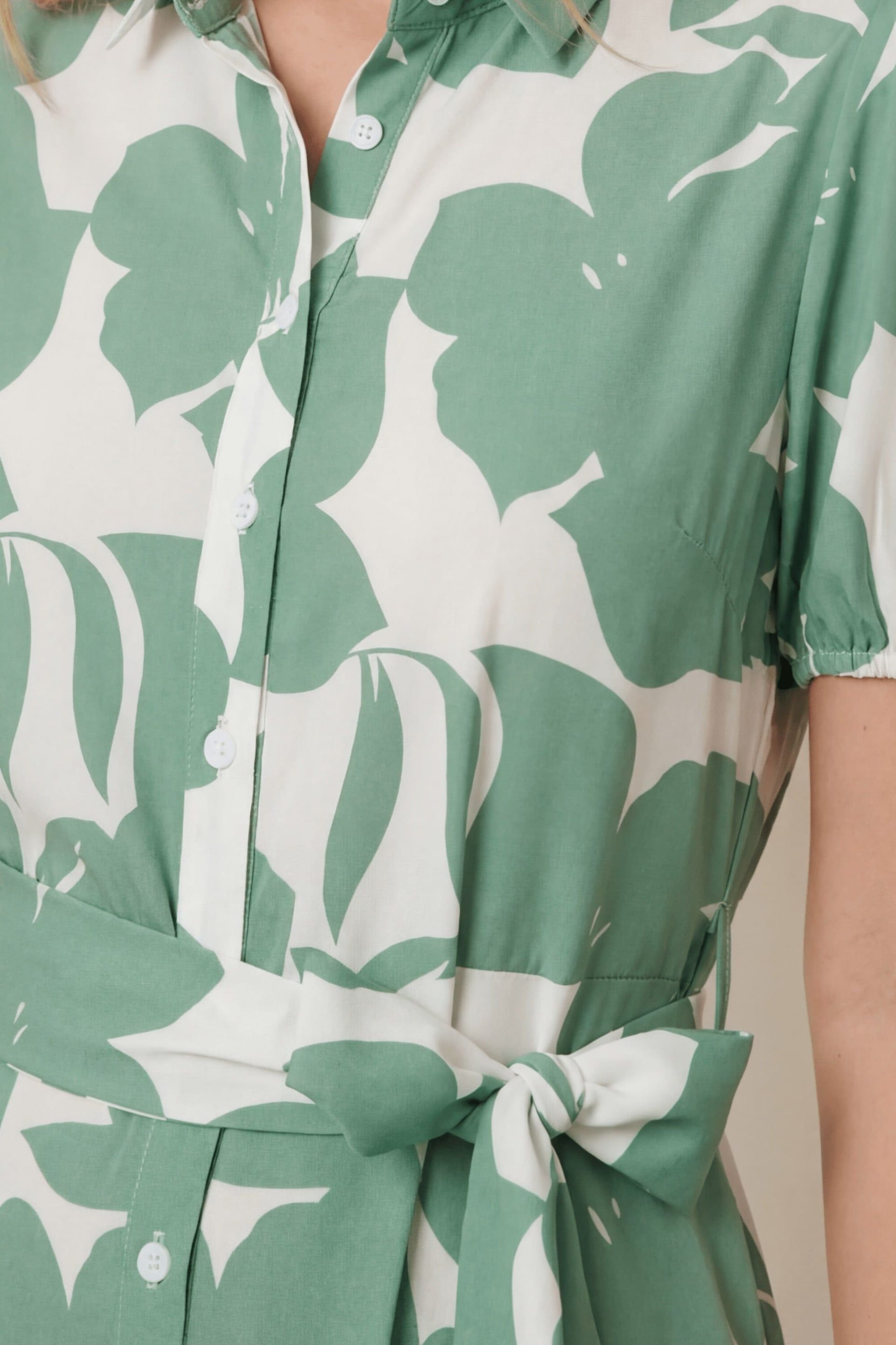 Style Cheat Style Cheat Women's Green Tie Front Shirt Dress - 4
