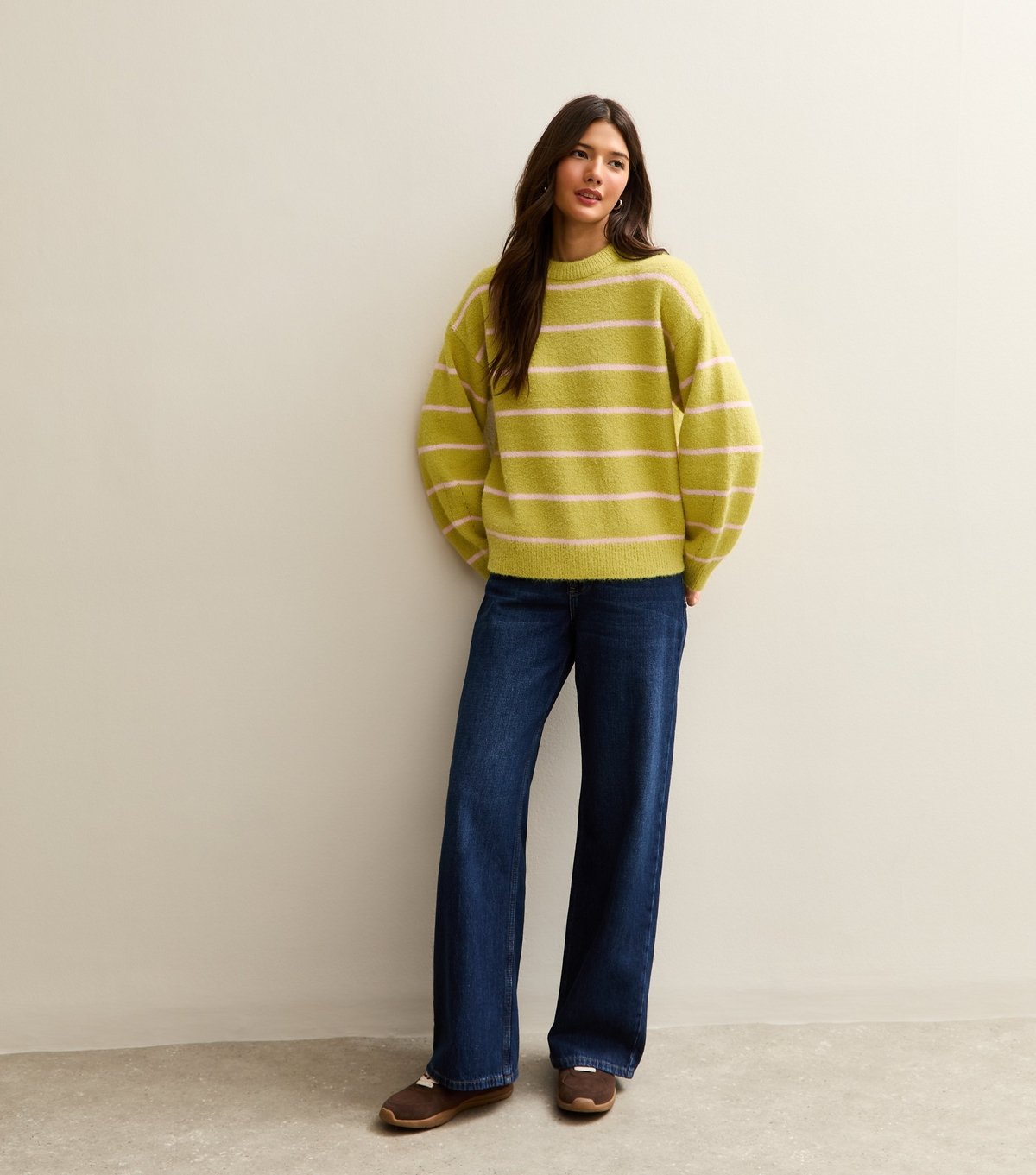 New Look Women's Green Thin Stripe Midweight Knit Jumper New Look - 3