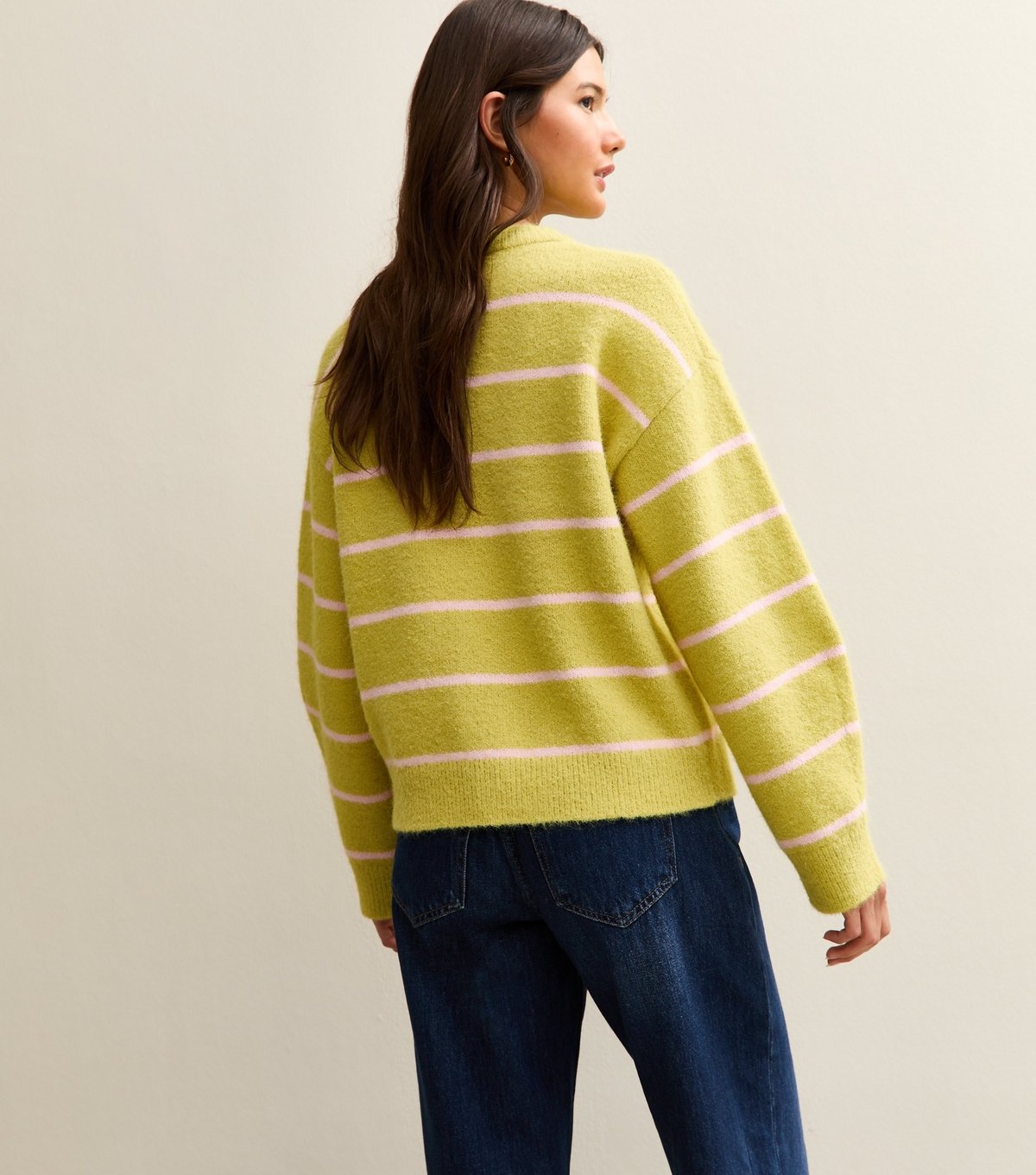 New Look Women's Green Thin Stripe Midweight Knit Jumper New Look - 4