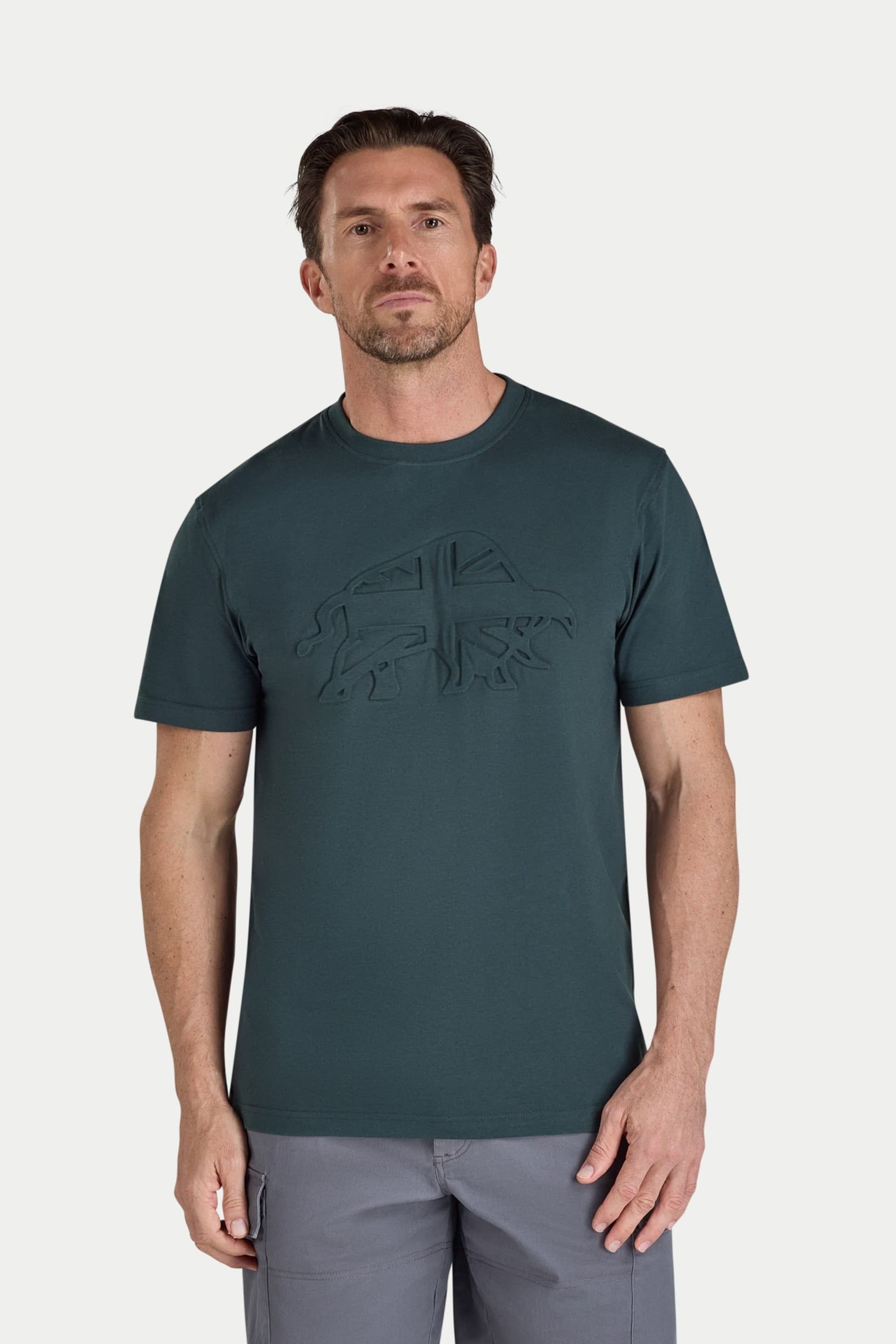 raging bull Raging Bull Men's 3D Emboss Bull T-Shirt in Dark Green