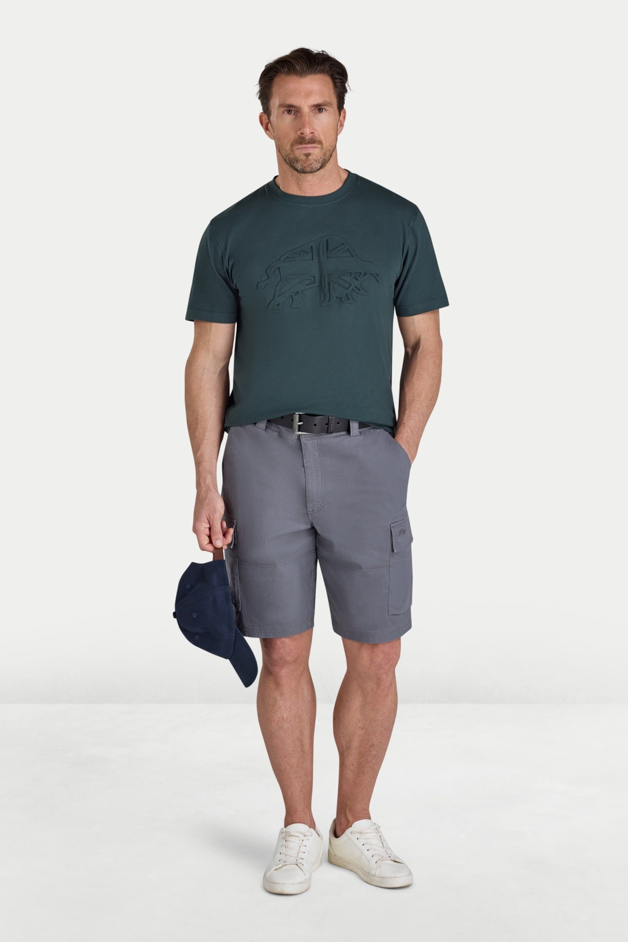 raging bull Raging Bull Men's 3D Emboss Bull T-Shirt in Dark Green - 4