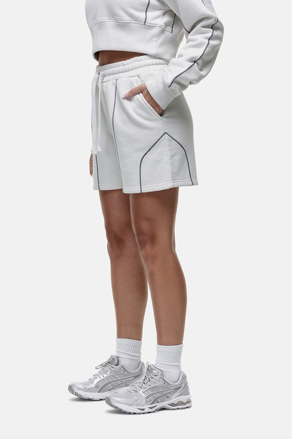 Good For Nothing Good For Nothing Women's Vintage Relaxed Fit Shorts in Light Grey - 2