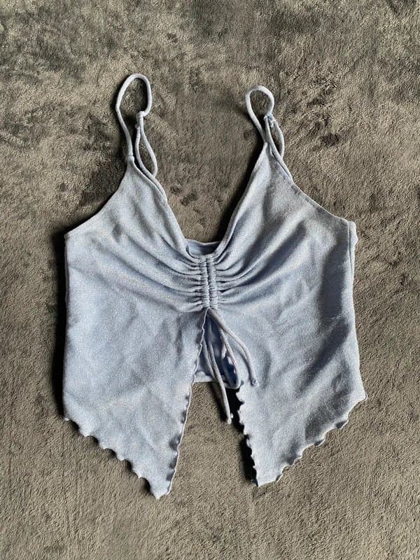H&M Divided Strappy sparkly ruched cropped top