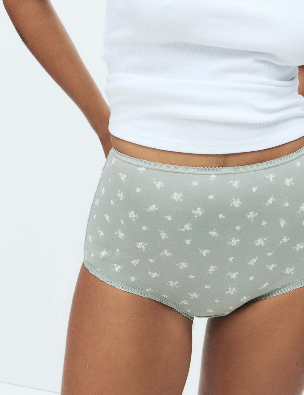 Marks & Spencer M&S 5pk Cotton Lycra™ Printed Full Briefs Soft Green - 2