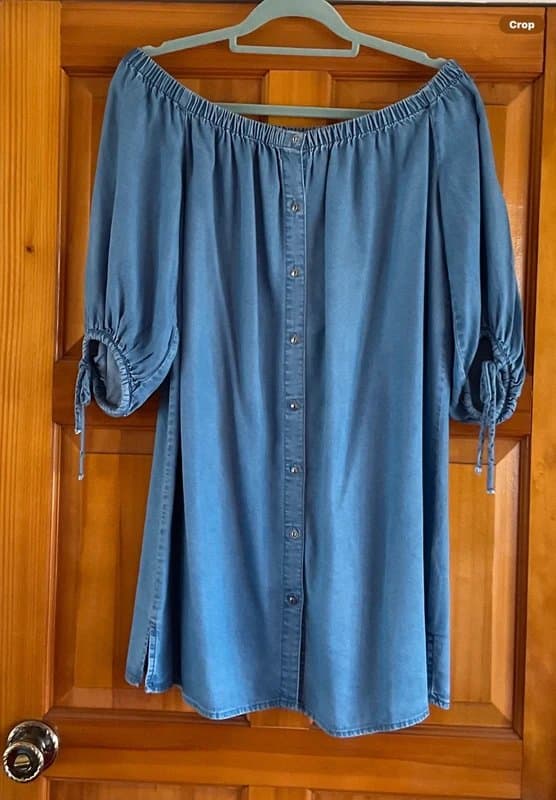 New Look New Look Blue Denim Bardot Dress. Size 14
