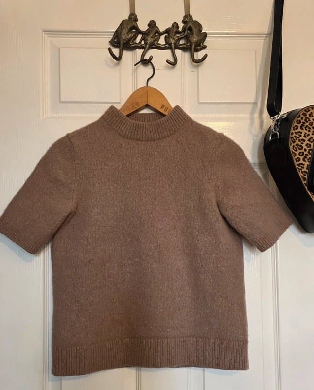 COS COS Speckled Wool Knit Short Sleeved Jumper