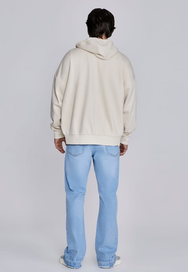 SikSilk SikSilk Men's Essentials Full Zip Hoodie in Ecru - 3