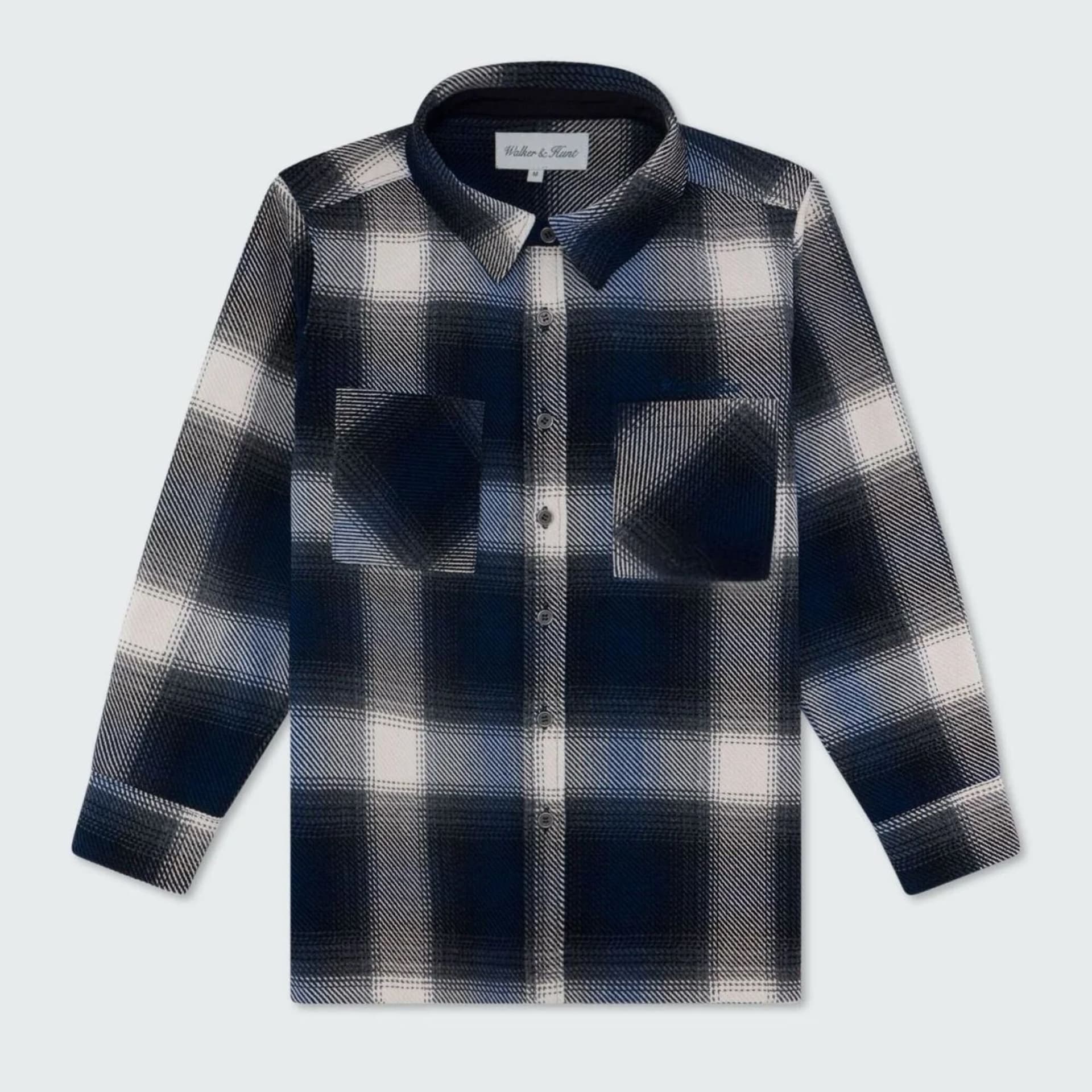 Walker & Hunt Walker & Hunt Men's Mercer Flannel Shirt in Navy