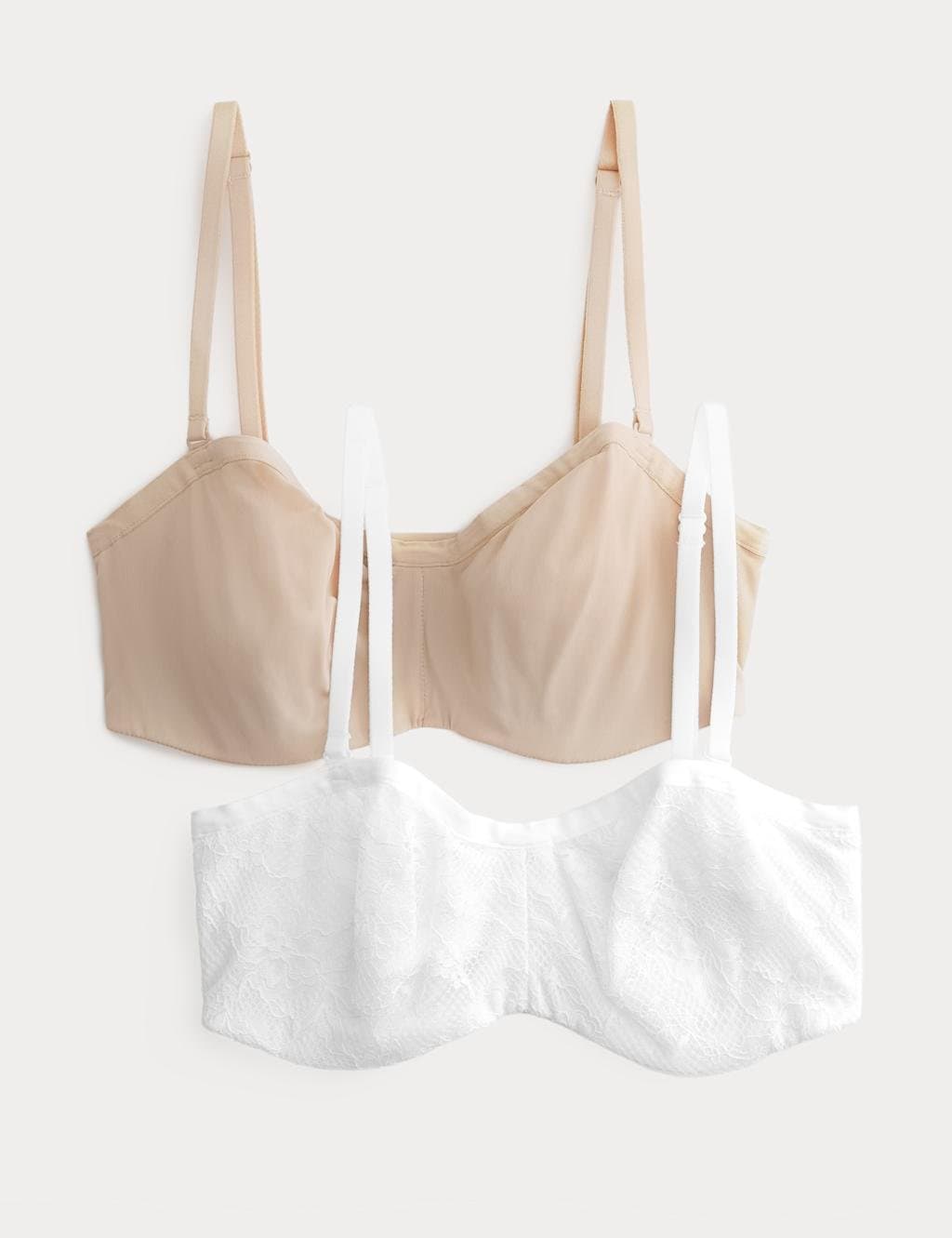 Marks & Spencer M&S White Mix Strapless Bras (A-E) 2-Pack