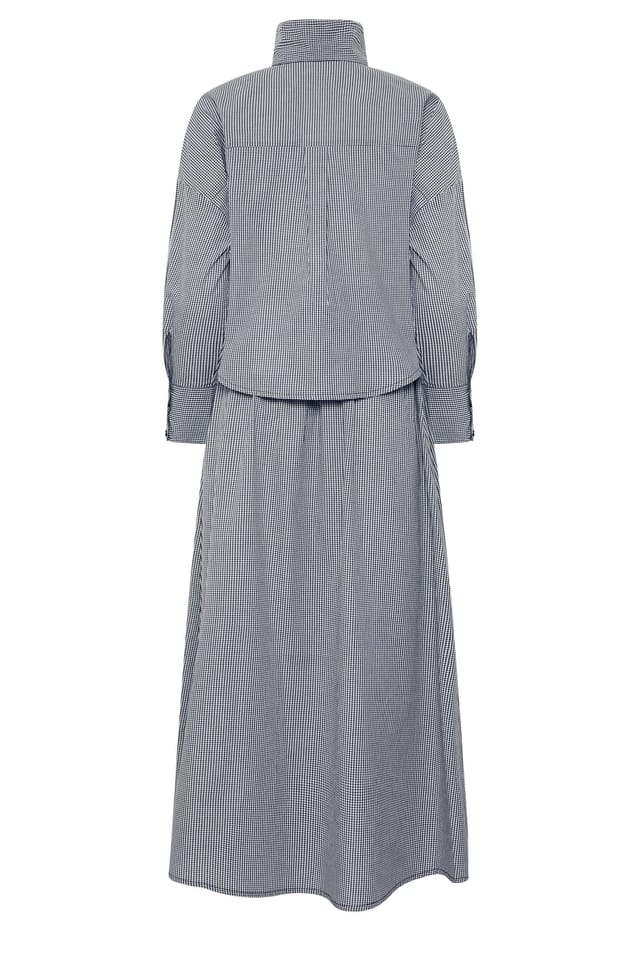 PixieGirl PixieGirl Women's Petite Cotton Funnel Neck Shirt & Maxi Skirt in Black - 3