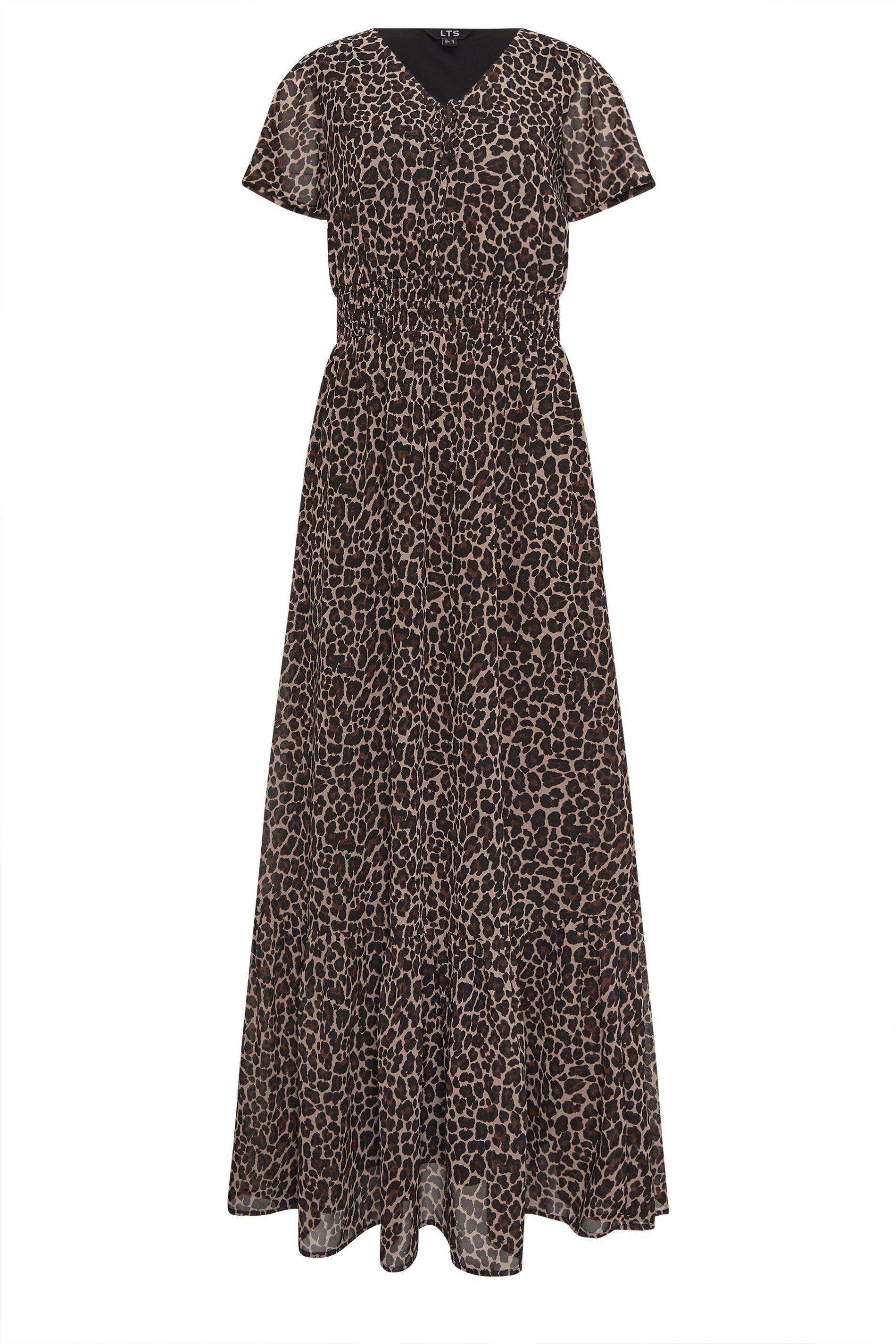 Long Tall Sally Long Tall Sally Women's Tall Leopard Print Maxi Dress in Brown - 2