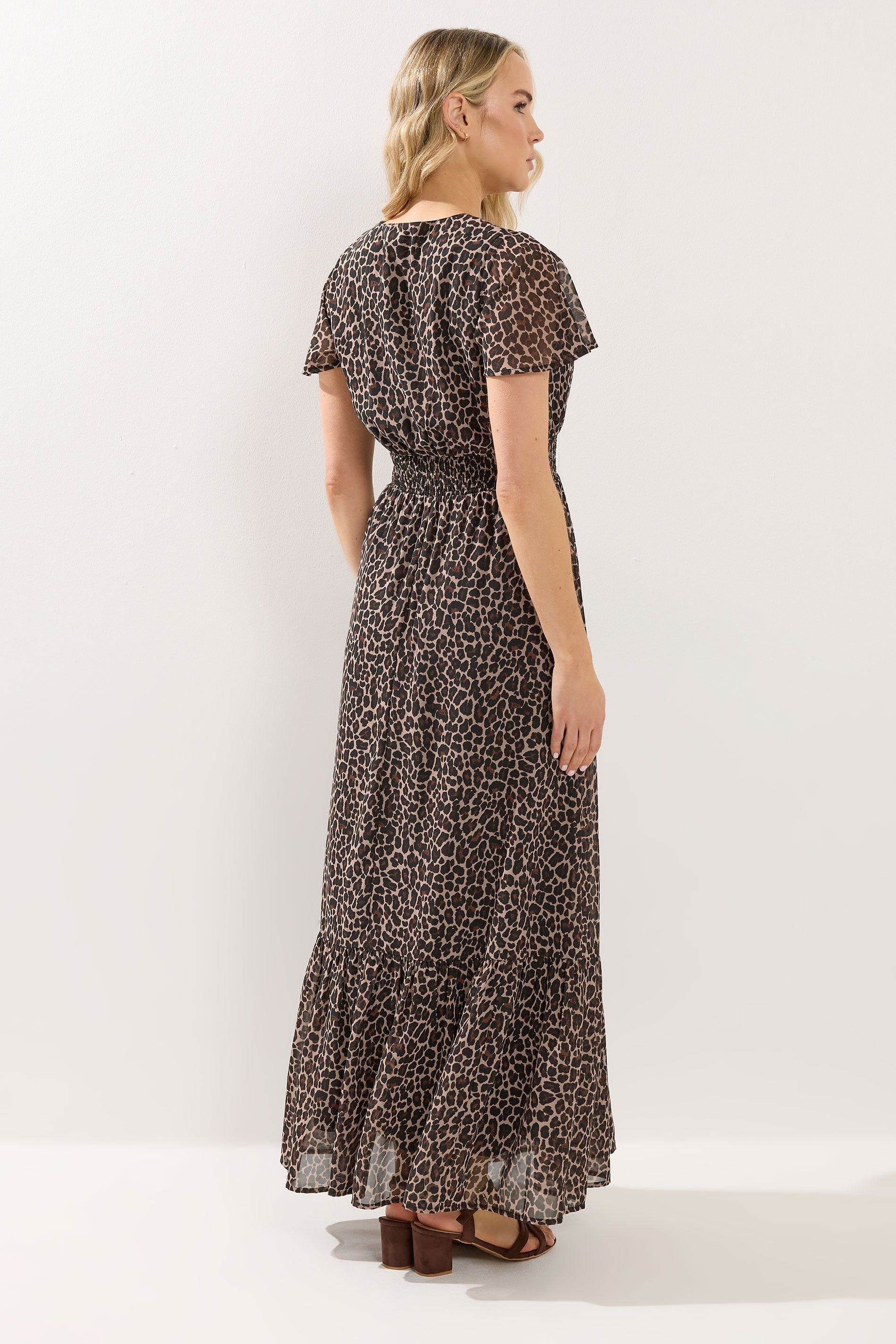 Long Tall Sally Long Tall Sally Women's Tall Leopard Print Maxi Dress in Brown - 3