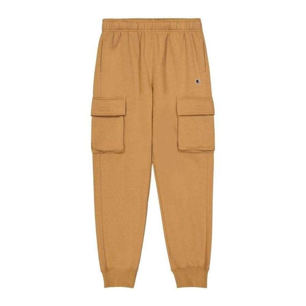 Champion Men's Ribbed Cuff Cargo Trousers in Brown