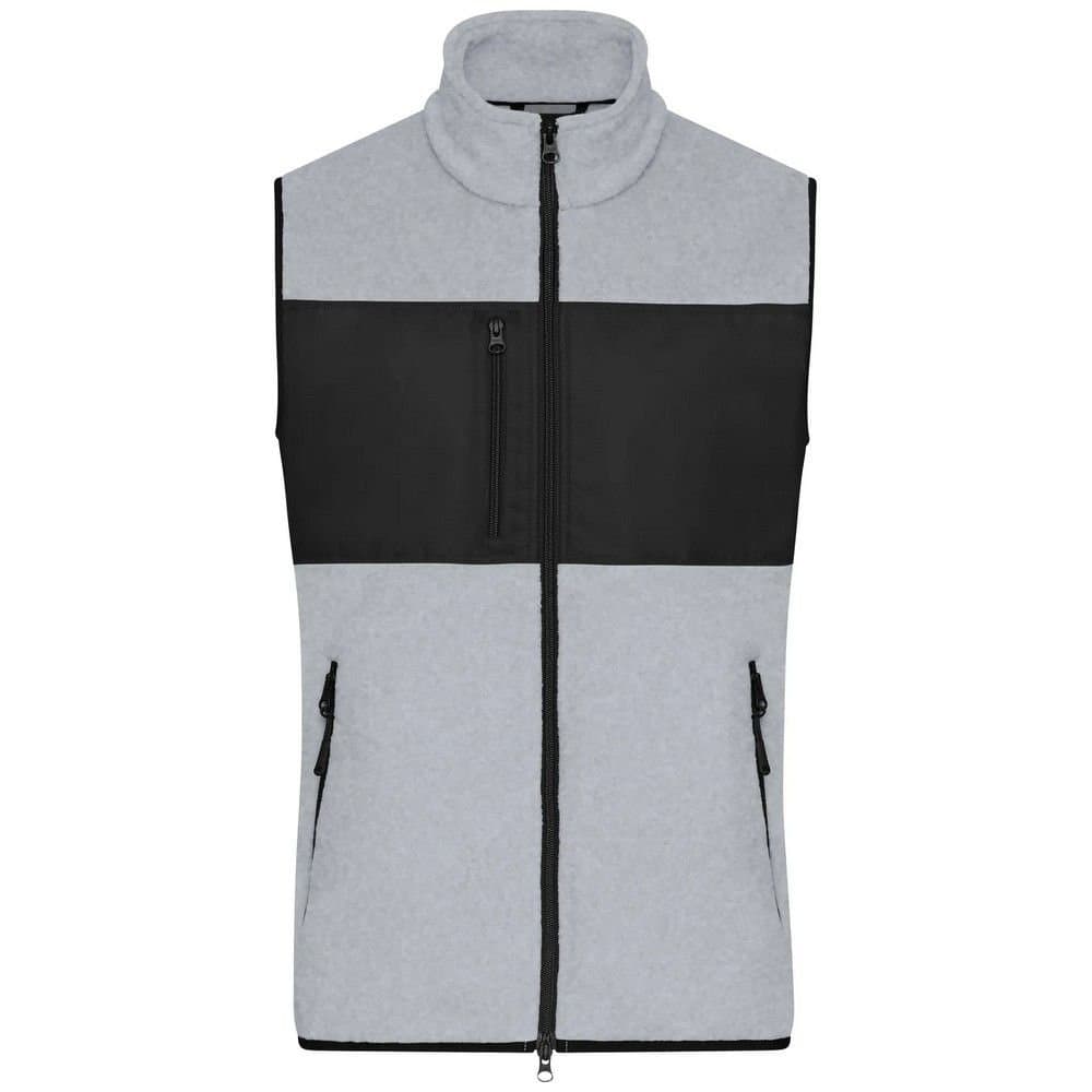 James and Nicholson James and Nicholson Men's Contrast Fleece Gilet in Light Grey